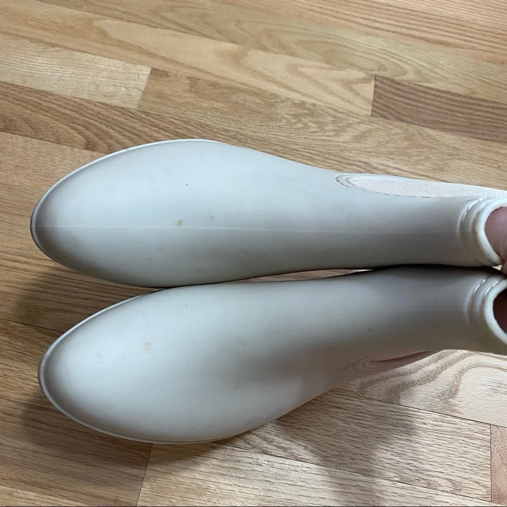 Catherine Malandrino Off White Ankle Rain Boots Sz 9 Women’s